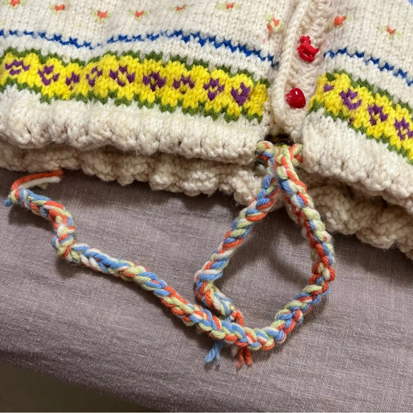 Vintage Handmade knit Icelandic sleep sack fair isle large baby’s up to 1 year - Picture 2 of 7